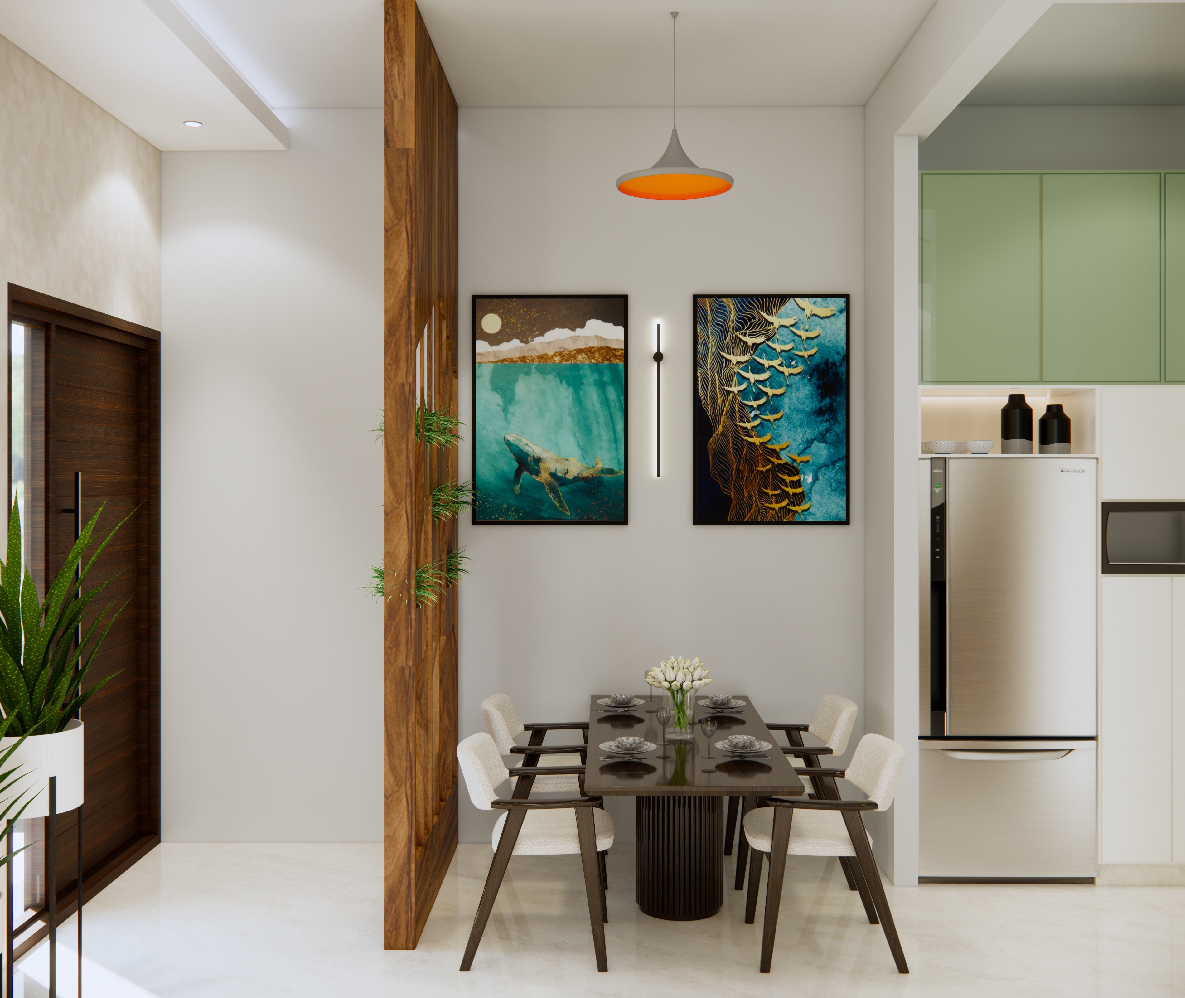 Modern Dining Room Interior Design Bangalore